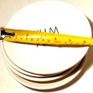 Rae Dunn LL EIGHT Appetizer Plates 4 NIBBLE and 4 YUM...